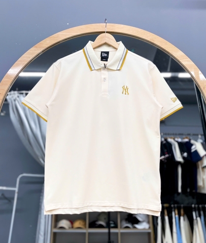 1388  - Áo Polo New Era NY Basic Neyyan Logo Ivo - Trắng Be Viền Cổ - Logo Thêu 16899874  [HÀNG CHÍNH HÃNG]