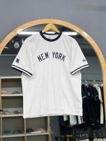 1469 - Áo New Era NY New York Bóng Chày - Trắng Sọc Đen [HÀNG CHÍNH HÃNG]