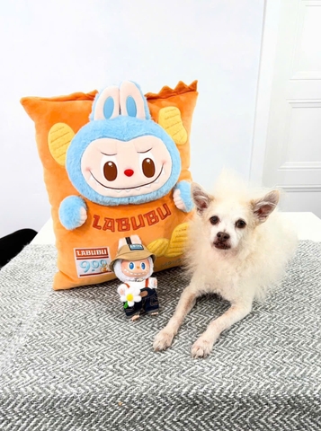 1553 - Gối Labubu Pillow Chips POPMART The Monster Wacky Mart Series 6931571095123 [HÀNG CHÍNH HÃNG]