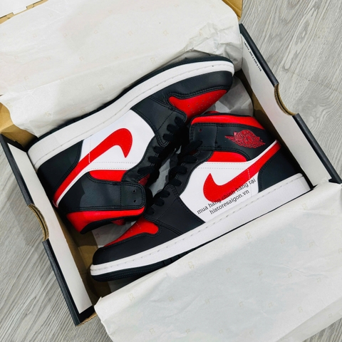 081 -  Giày Nike Air Jordan 1 Mid Bred Toe 554724 079 / 554724 066 [HÀNG CHÍNH HÃNG]
