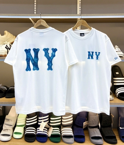 1840 - Áo New Era NY Denim Jeans Trắng [HÀNG CHÍNH HÃNG]