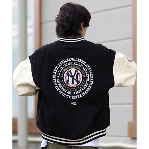 1918 - Áo Bomber New Era NY Century Circle Đen [HÀNG CHÍNH HÃNG]