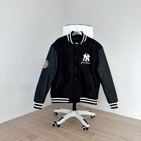 1931 - Áo Bomber Varsity New Era NY Yankee - Đen Logo Tròn [HÀNG CHÍNH HÃNG]