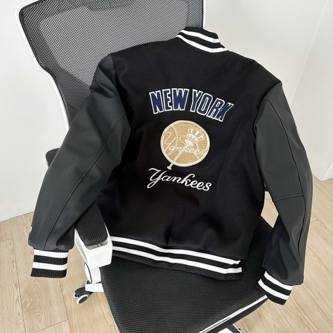 1931 - Áo Bomber New Era Varsity NY Yankee - Đen Logo Tròn [HÀNG CHÍNH HÃNG]