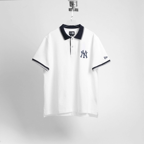 1991 - Áo Polo New Era NY - Trắng NY Đen Cổ Đen [HÀNG CHÍNH HÃNG]