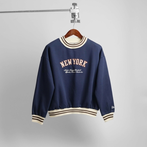 2064 - Áo Sweater New Era New York Yankee Xanh Navy Bo Trắng Đen [HÀNG CHÍNH HÃNG]
