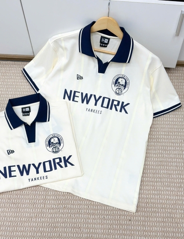 2763 - Áo Polo New Era New York Jersey 43 Trắng Kem [HÀNG CHÍNH HÃNG]