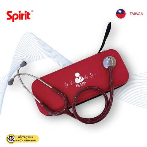 Ống nghe 1 mặt nhi khoa Spirit CK-M606PF màu đỏ Burgundy