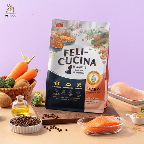 Thức ăn hạt mềm cho chó mọi lứa tuổi Felicucina Salmon