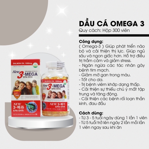 B01- Viên uống bổ sung omega 3 1000mg 300 viên ngày uống 2 viên (30ea)