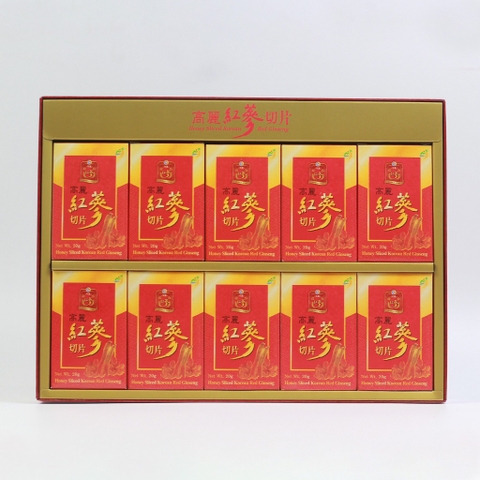 (VAT) B01-⭐Sâm tẩm mật ong thái lát 10 hộp x 20g (30ea)