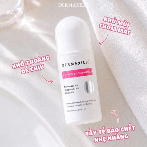 Lăn Khử Mùi Hỗ Trợ Làm Sáng Da Nách Dermaxilic Glutathione Cooling Fresh 60ml