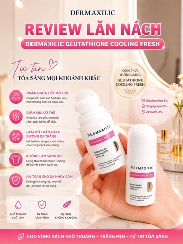 Lăn Khử Mùi Hỗ Trợ Làm Sáng Da Nách Dermaxilic Glutathione Cooling Fresh 60ml