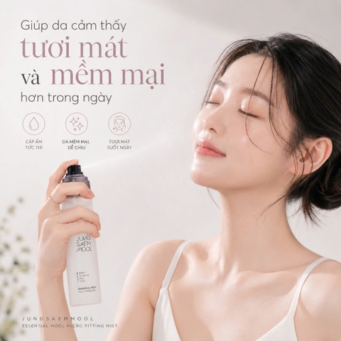 Xịt Khoáng Cấp Ẩm Giữ Lớp Makeup JUNGSAEMMOOL Essential Mool Micro Fitting Mist 120ml