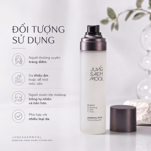 Xịt Khoáng Cấp Ẩm Giữ Lớp Makeup JUNGSAEMMOOL Essential Mool Micro Fitting Mist 120ml