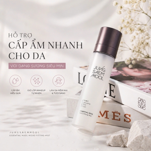Xịt Khoáng Cấp Ẩm Giữ Lớp Makeup JUNGSAEMMOOL Essential Mool Micro Fitting Mist 120ml