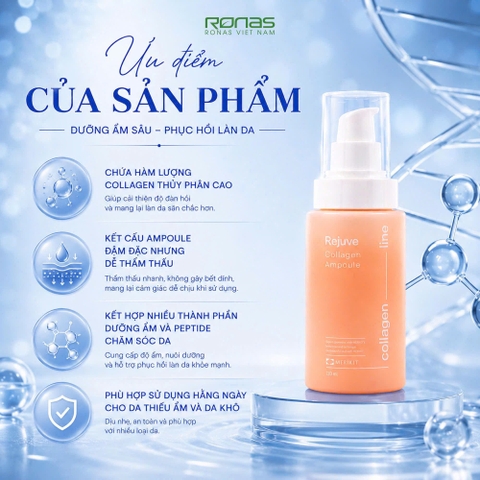 Tinh Chất Collagen Dưỡng Ẩm Và Hỗ Trợ Săn Chắc Da MERIKIT Rejuve Collagen Ampoule 120ml