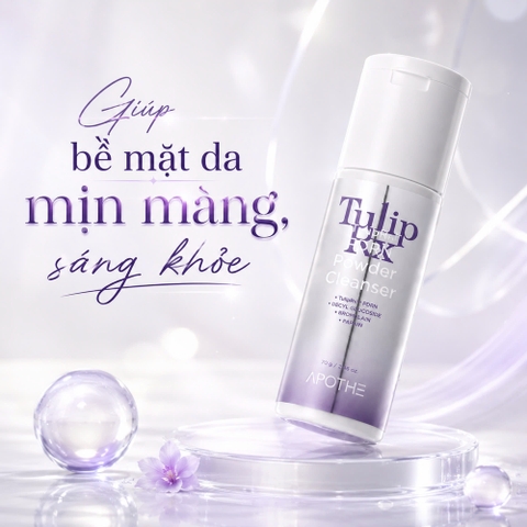 Sữa Rửa Mặt Bột Enzyme PDRN Hàn Quốc Làm Sạch Sâu, Tẩy Tế Bào Chết Dịu Nhẹ APOTHE TulipRx™ PDRN Powder Cleanser 70g 