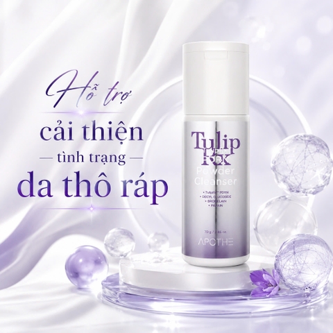 Sữa Rửa Mặt Bột Enzyme PDRN Hàn Quốc Làm Sạch Sâu, Tẩy Tế Bào Chết Dịu Nhẹ APOTHE TulipRx™ PDRN Powder Cleanser 70g 