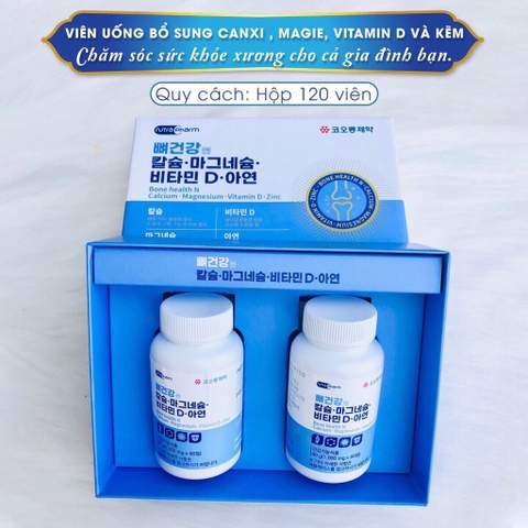 Viên uống bổ sung Canxi ,vitamin D và kẽm 120 viên (30ea)