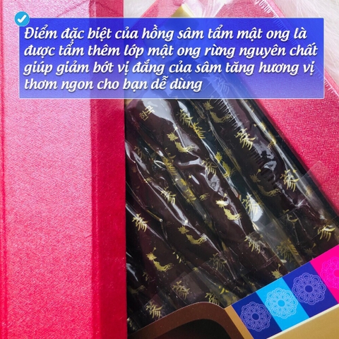 Sâm nguyên củ tẩm mật ong cao cấp 11 củ to (10ea)