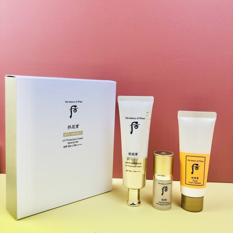 Set kem chống nắng Whoo chống nhăn tăng dung lượng bản mới 73kw tăng 1 % (30EA)