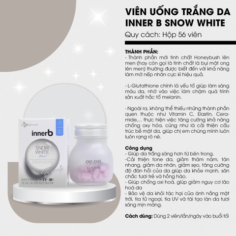 B01-Viên uống cấp nước trắng da 56 viên InnerB snow white (40ea)