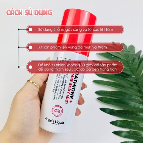 Xịt mụn lưng Angel’s Liquid Glutathion 150ml ( 50ea)