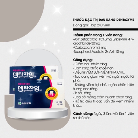 Thuốc đặc trị đau răng hỗ trợ khoẻ lợi chảy máu chân răng hàng hiệu thuốc yuhan ngày 2-3 viên (40ea)