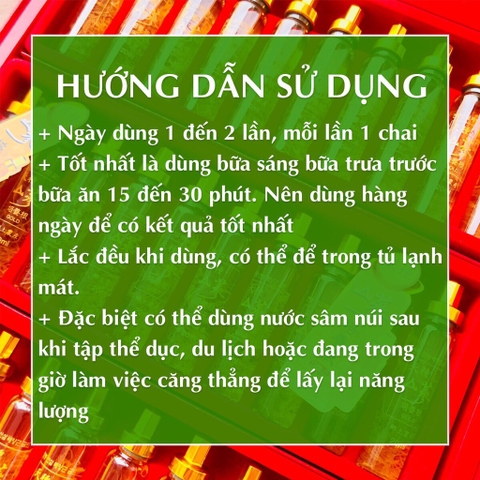 B01- Nước uống sâm núi cao cấp 30 ống (10ea)