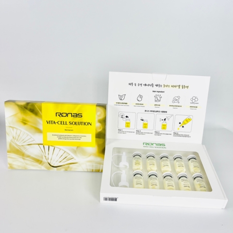 Tinh chất dưỡng trắng trị nám vitamin C tế bào gốc Ronas 10 ống x 5ml