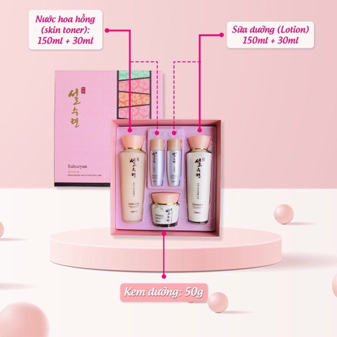 B01 - Set dưỡng da đông y dưỡng trắng cấp ẩm hồng 3sp (20ea)