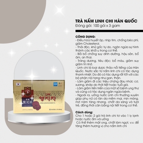 B01- Trà nấm linh chi 100 gói x 3g (30ea)