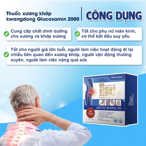 B01-(HĐ) Thuốc xương khớp kwangdong Glucosamin 2000 180 viên (20ea)