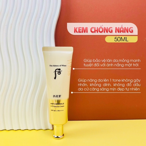 Set kem chống nắng Whoo chống nhăn tăng dung lượng bản mới 73kw tăng 1 % (30EA)