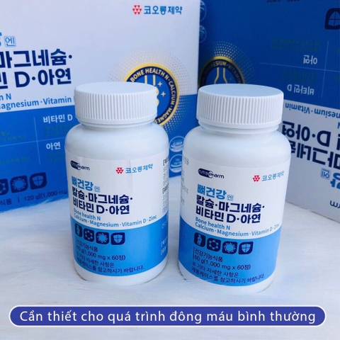 Viên uống bổ sung Canxi ,vitamin D và kẽm 120 viên (30ea)