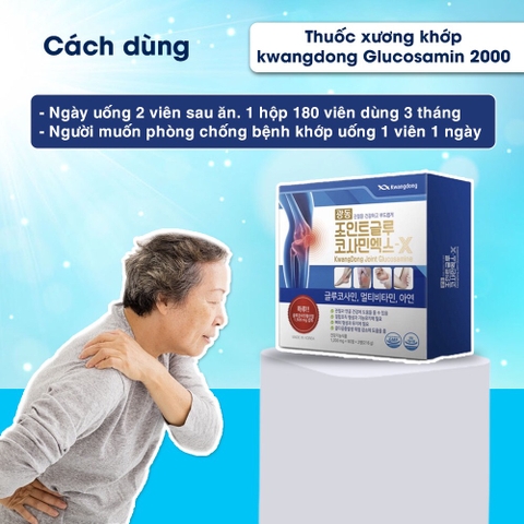 B01-(HĐ) Thuốc xương khớp kwangdong Glucosamin 2000 180 viên (20ea)
