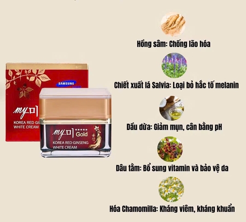 Kem Dưỡng Da Ban Ngày Hồng Sâm My Gold Hàn Quốc 50ml