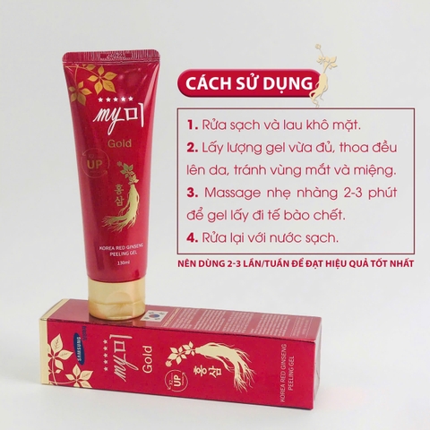 Tẩy tế bào chết hồng sâm Korea Red Ginseng Peeling Gel My Gold 130ml