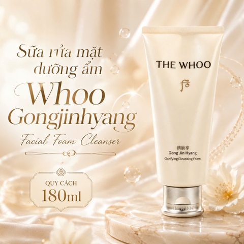 Sữa rửa mặt dưỡng ẩm Whoo Gongjinhyang Facial Foam Cleanser 180ml