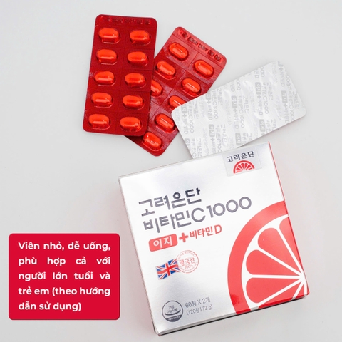 Viên uống bổ sung Vitamin C + Vitamin D 1000mg Eundan Hàn Quốc 120 viên