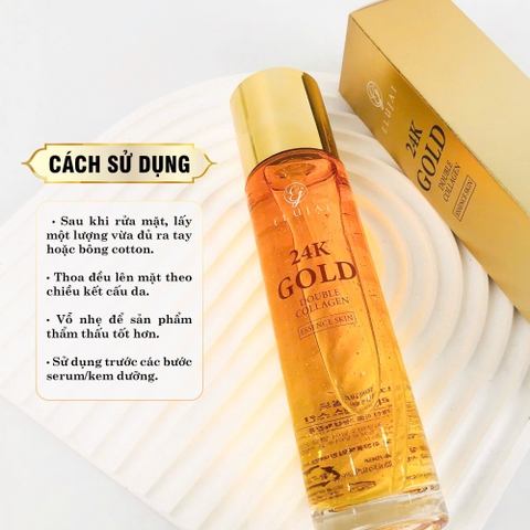 Tinh chất dưỡng sáng & chống lão hóa ELUJAI 24K Gold Double Collagen Essence Skin 120ml