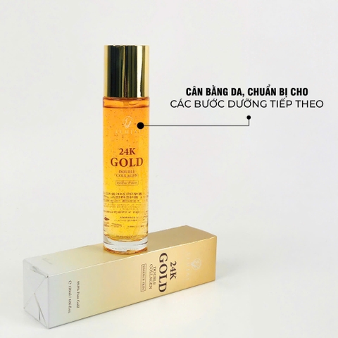 Tinh chất dưỡng sáng & chống lão hóa ELUJAI 24K Gold Double Collagen Essence Skin 120ml