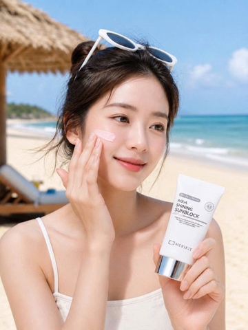 Kem Chống Nắng Dưỡng Ẩm Merikit Aqua Shining Sunblock SPF50+ PA+++ 60ml