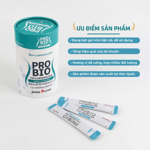 Men vi sinh hỗ trợ tiêu hóa Probio Sang-A Probio Hộp 30 gói x 2g