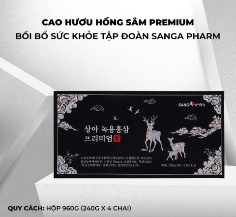 Cao Hươu Hồng Sâm Premium bồi bổ sức khỏe tập đoàn SANGA PHARM 240g x 4 lọ