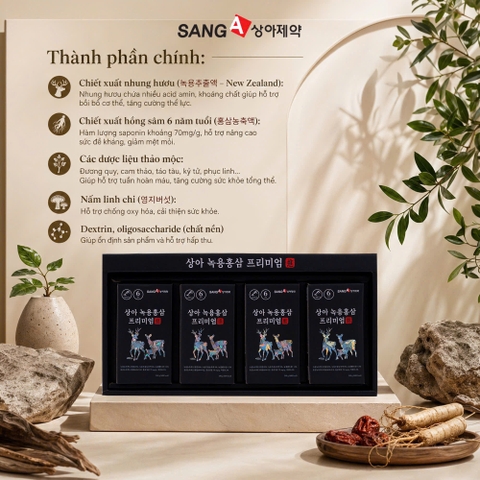 Cao Hươu Hồng Sâm Premium bồi bổ sức khỏe tập đoàn SANGA PHARM 240g x 4 lọ