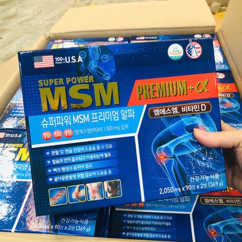 Viên uống hỗ trợ xương khớp Super Power MSM Premium Alpha + Vitamin D 