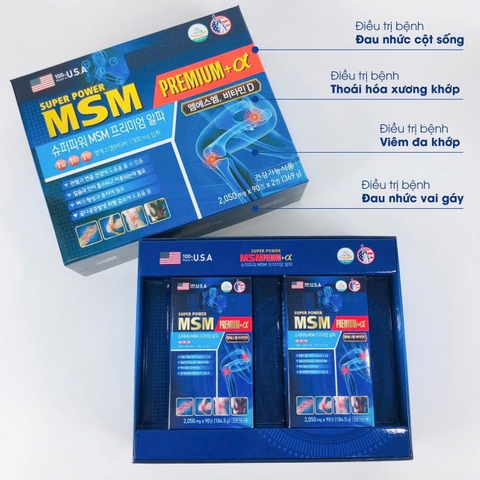 Viên uống hỗ trợ xương khớp Super Power MSM Premium Alpha + Vitamin D 