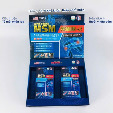 Viên uống hỗ trợ xương khớp Super Power MSM Premium Alpha + Vitamin D 